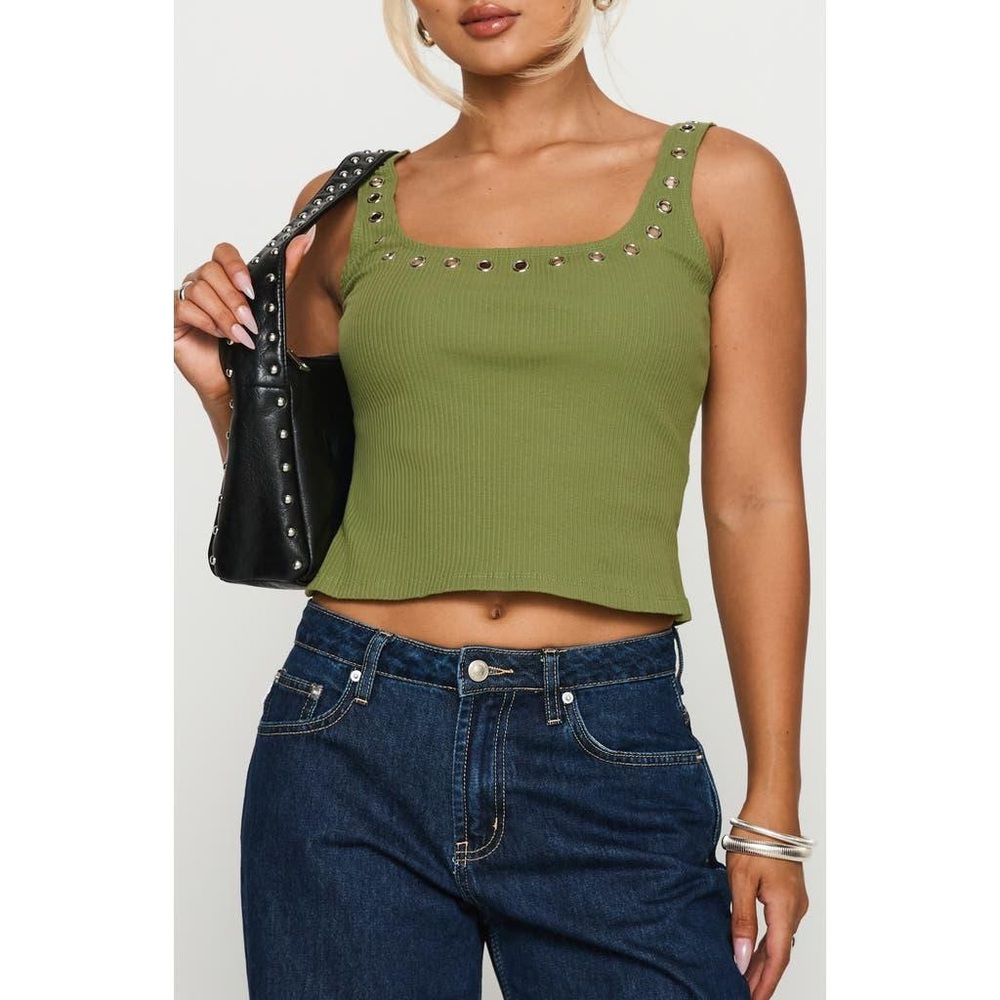 Green Ribbed Tank
